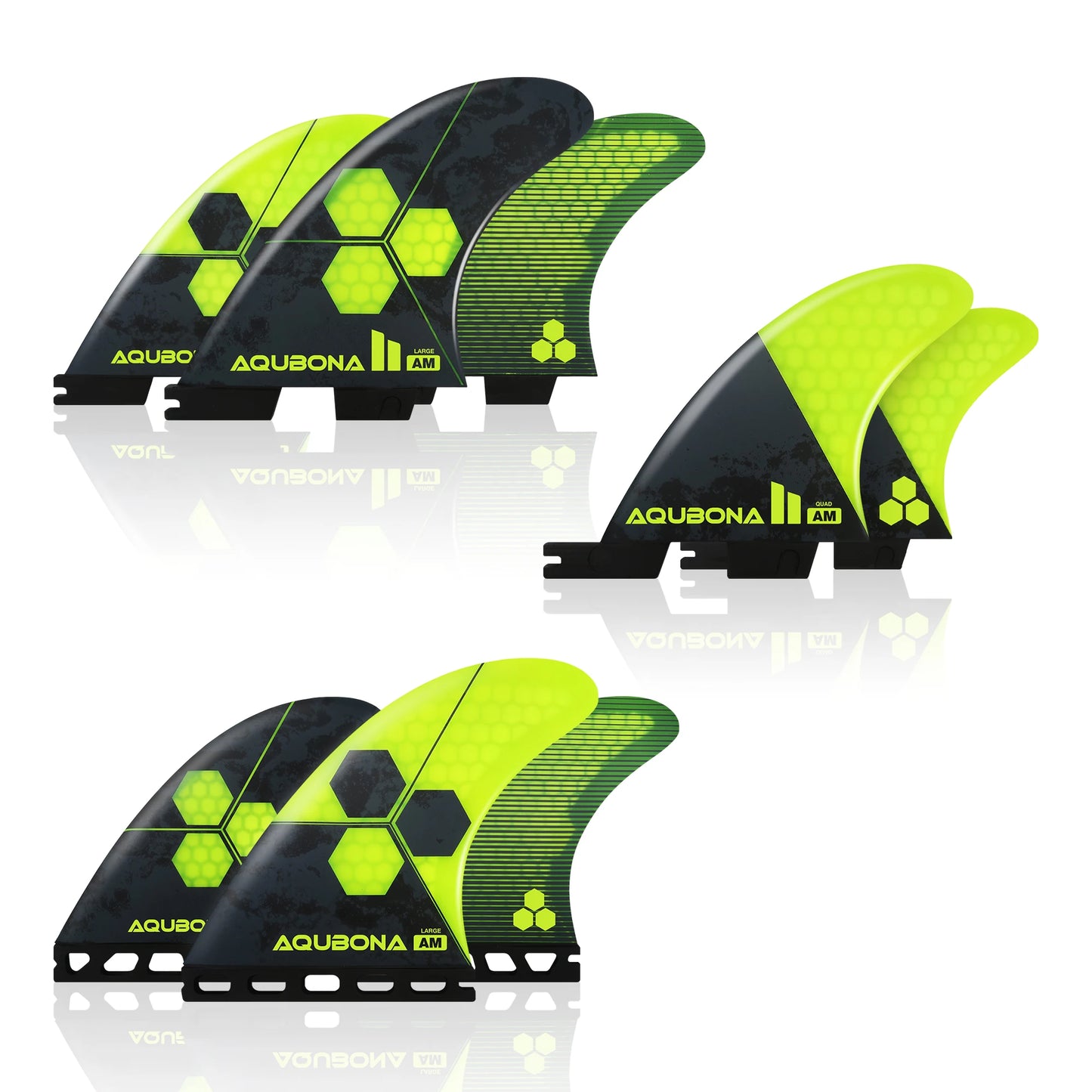 AQUBONA Honeycomb Fiberglass Surfboard Fins