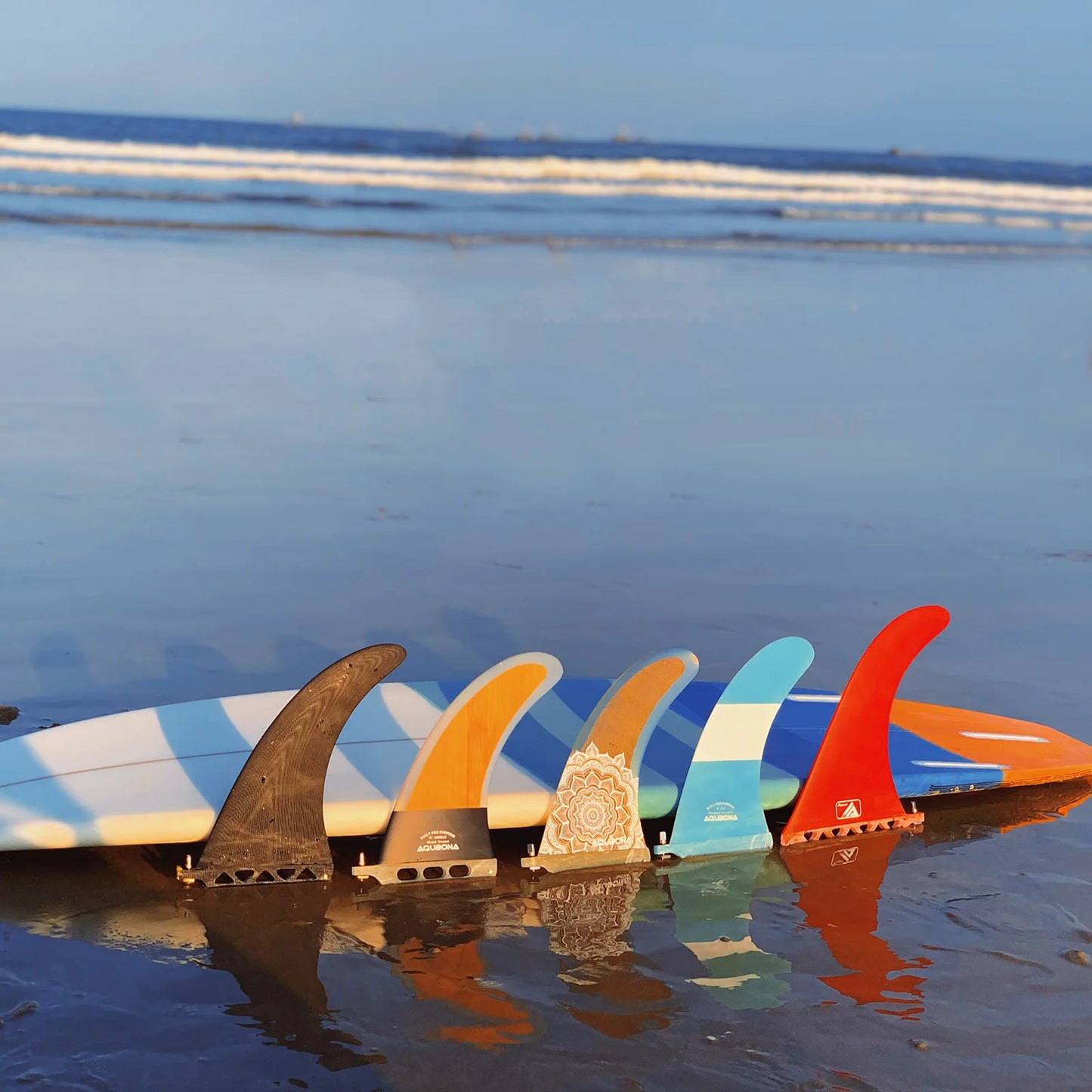 Central Fins for 7/8/9/10 Inch Fiberglass Surfboard for Longboard. 