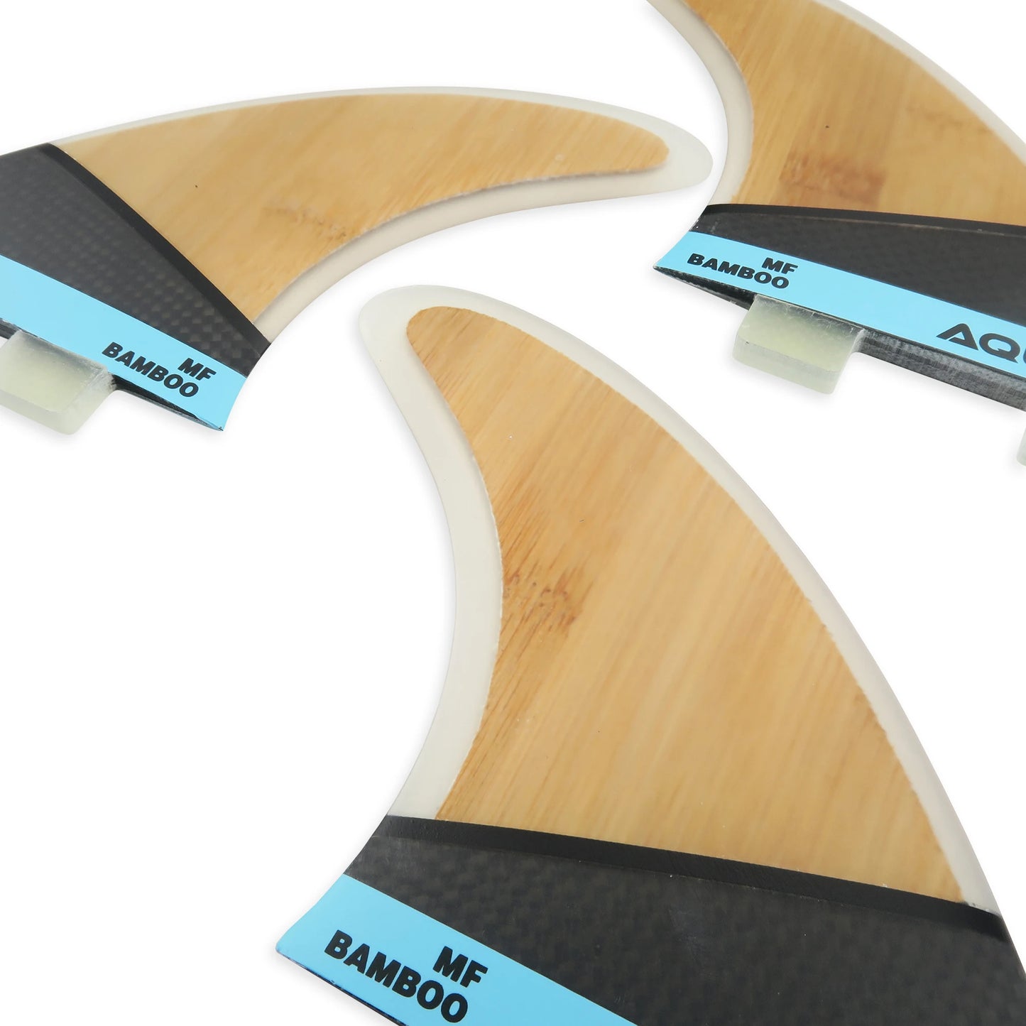 AQUBONA surf fins in glass and bamboo vibe