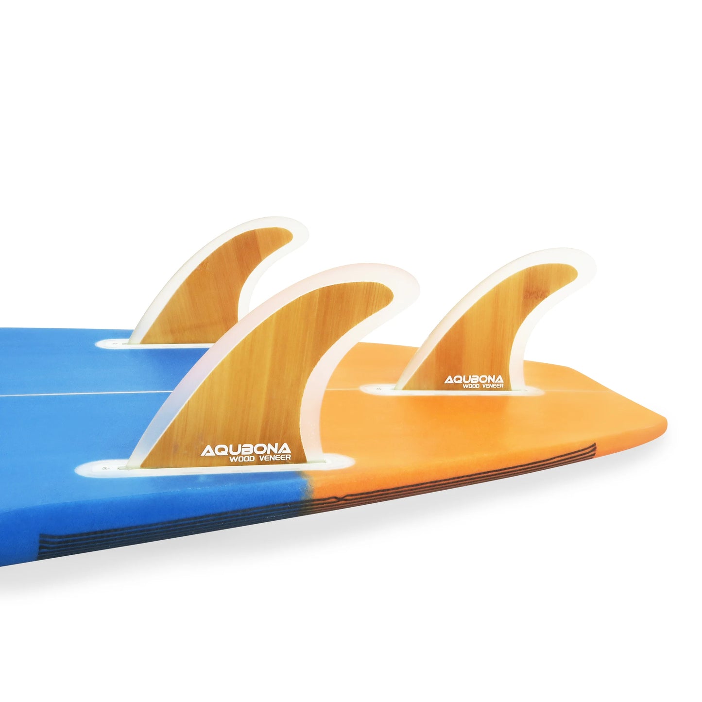 AQUBONA surf fins in glass and bamboo vibe